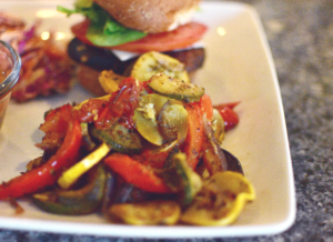 Grilled Zucchini, Peppers, Onions & Tomatoes - plant-based vegan recipe