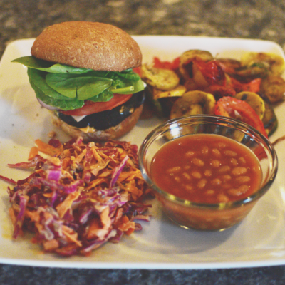Plant-Based Grilling: Portobello Burgers, Coleslaw & Grilled Veggies