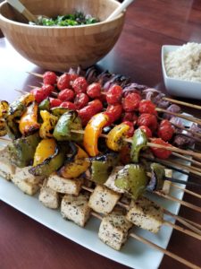 tofu veggie kebabs recipe side view